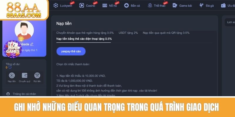 Những điều quan trọng trong quá trình giao dịch 