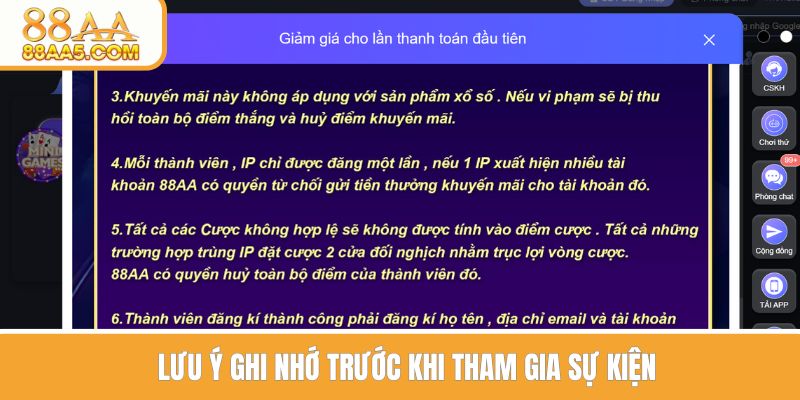 Lưu ý ghi nhớ trước khi tham gia sự kiện